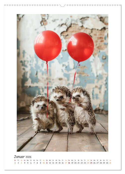 Lustige kleine Igel (CALVENDO Wandkalender 2026)