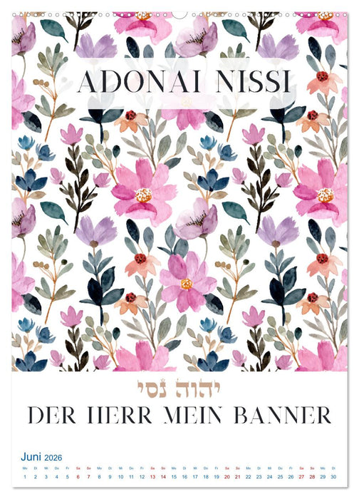 Hebräische Namen Gottes aus der Torah (CALVENDO Premium Wandkalender 2026)