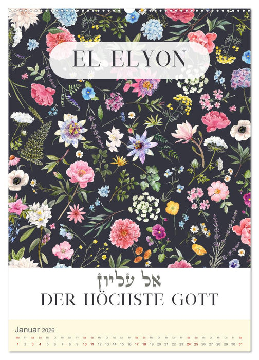 Hebräische Namen Gottes aus der Torah (CALVENDO Premium Wandkalender 2026)