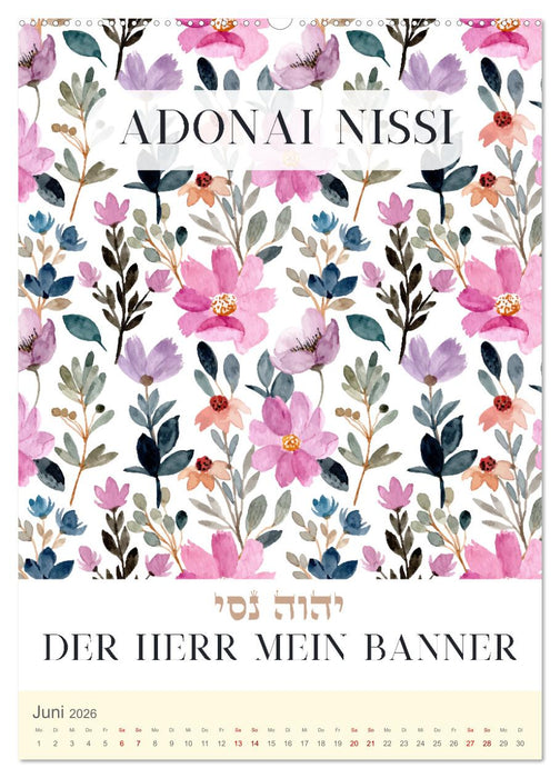 Hebräische Namen Gottes aus der Torah (CALVENDO Premium Wandkalender 2026)