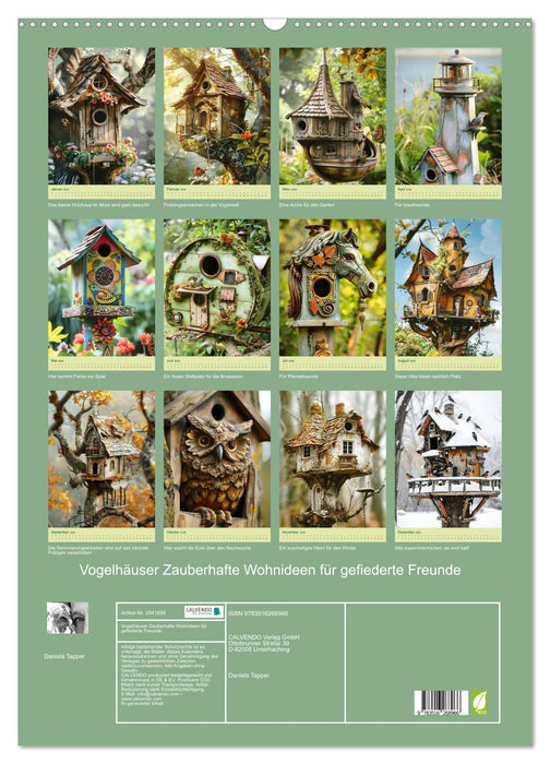 Vogelhäuser Zauberhafte Wohnideen für gefiederte Freunde (CALVENDO Wandkalender 2026)