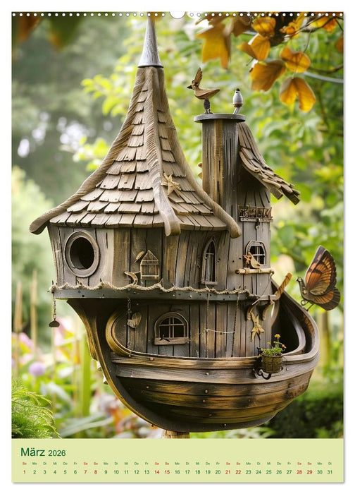 Vogelhäuser Zauberhafte Wohnideen für gefiederte Freunde (CALVENDO Wandkalender 2026)