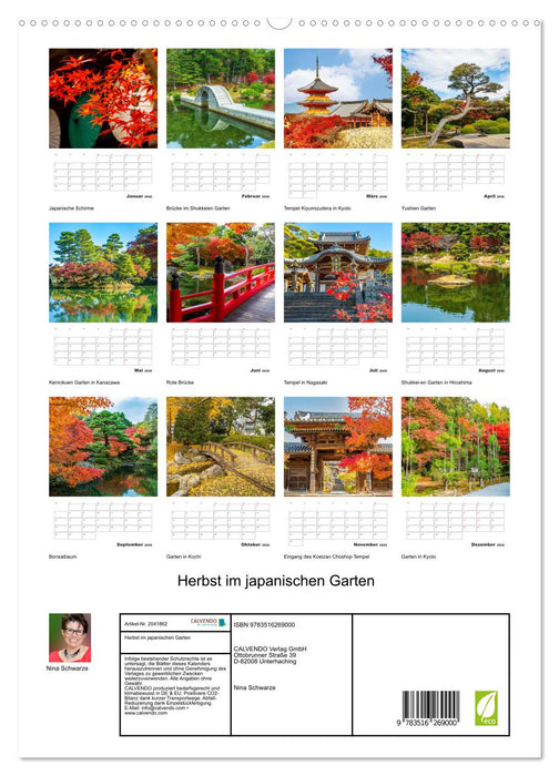 Herbst im japanischen Garten (CALVENDO Premium Wandkalender 2026)