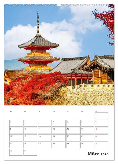 Herbst im japanischen Garten (CALVENDO Premium Wandkalender 2026)