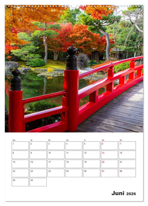 Herbst im japanischen Garten (CALVENDO Premium Wandkalender 2026)