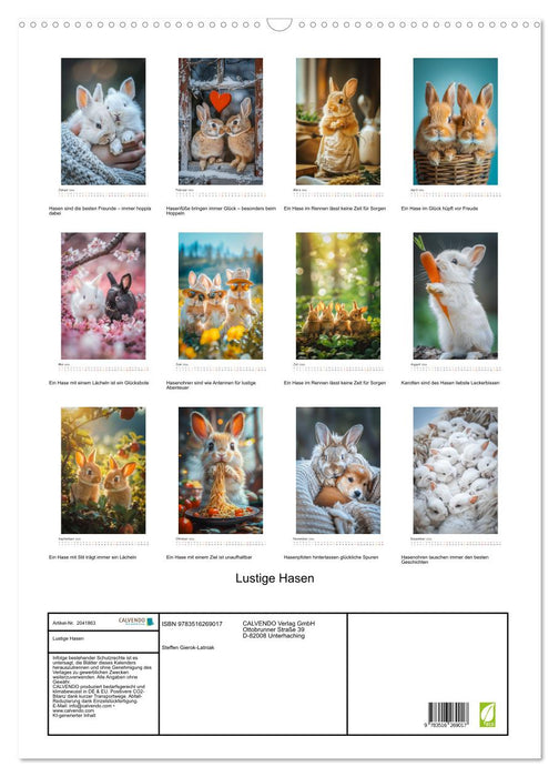 Lustige Hasen (CALVENDO Wandkalender 2026)