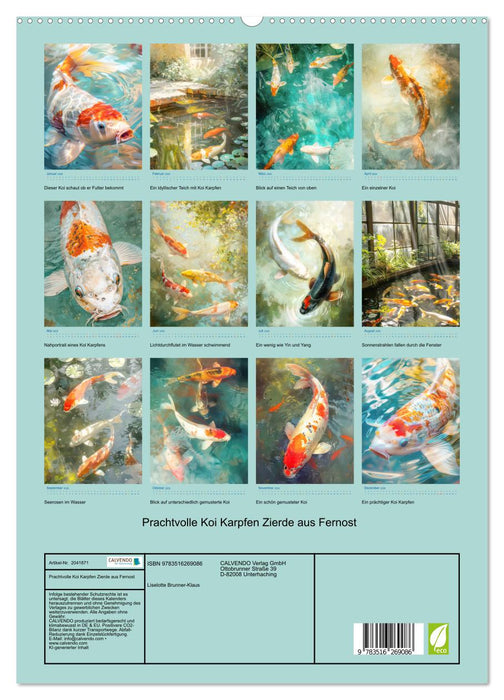 Prachtvolle Koi Karpfen Zierde aus Fernost (CALVENDO Premium Wandkalender 2026)