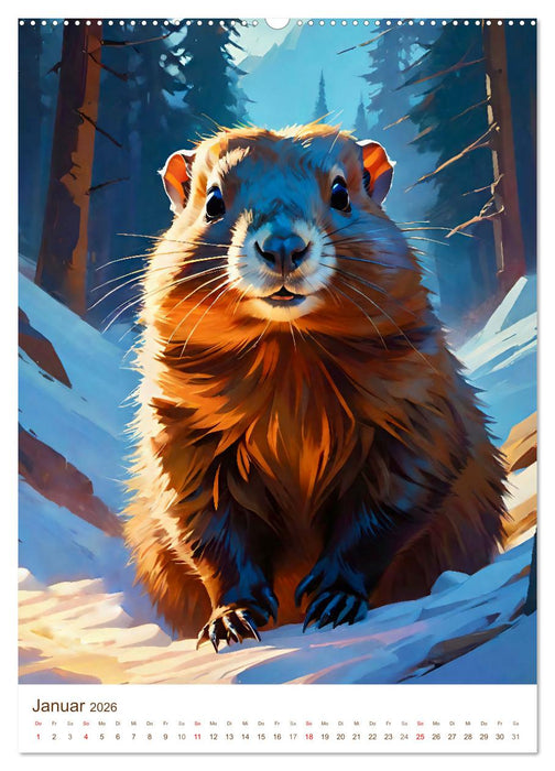 Das Alpenmurmeltier (CALVENDO Premium Wandkalender 2026)
