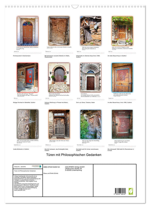 Türen mit Philosophischen Gedanken (CALVENDO Wandkalender 2026)
