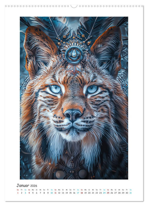 Magische Tiergeister (CALVENDO Premium Wandkalender 2026)