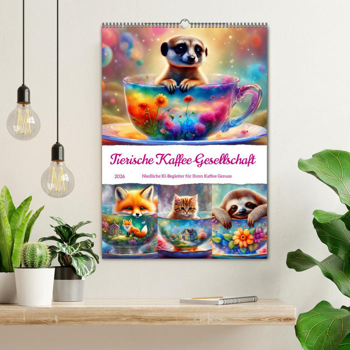 Tierische Kaffee Gesellschaft (CALVENDO Wandkalender 2026)