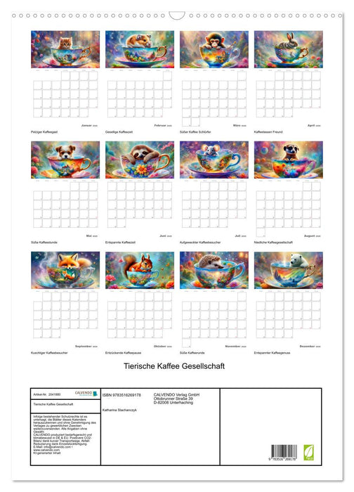 Tierische Kaffee Gesellschaft (CALVENDO Wandkalender 2026)