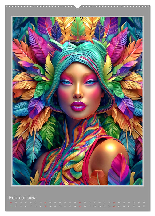 Kunstgesichter (CALVENDO Wandkalender 2026)