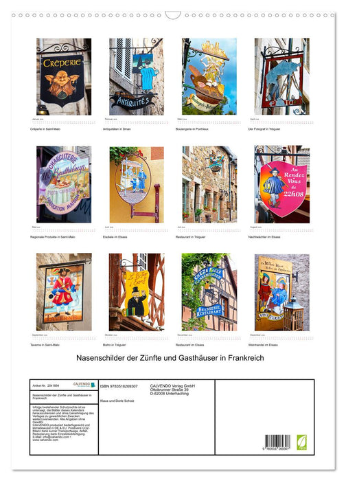 Nasenschilder der Zünfte und Gasthäuser in Frankreich (CALVENDO Wandkalender 2026)