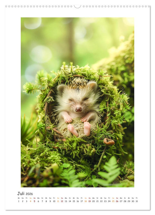 Lustige kleine Igel (CALVENDO Premium Wandkalender 2026)