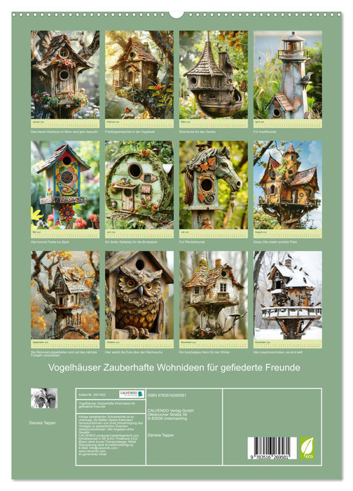 Vogelhäuser Zauberhafte Wohnideen für gefiederte Freunde (CALVENDO Premium Wandkalender 2026)