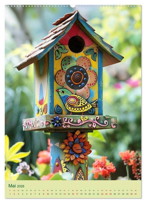 Vogelhäuser Zauberhafte Wohnideen für gefiederte Freunde (CALVENDO Premium Wandkalender 2026)