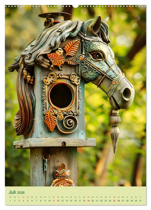 Vogelhäuser Zauberhafte Wohnideen für gefiederte Freunde (CALVENDO Premium Wandkalender 2026)