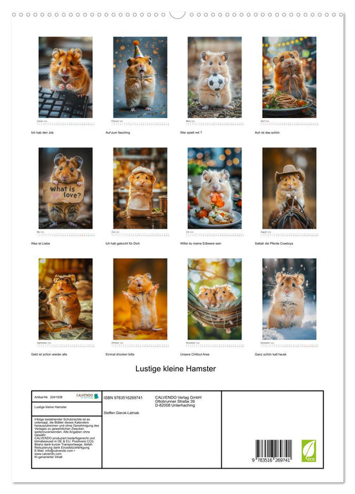 Lustige kleine Hamster (CALVENDO Premium Wandkalender 2026)
