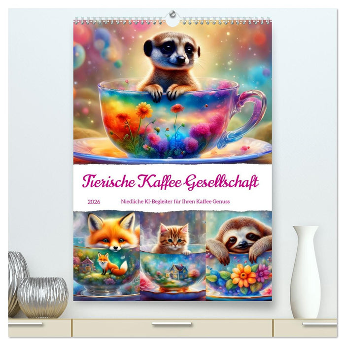 Tierische Kaffee Gesellschaft (CALVENDO Premium Wandkalender 2026)