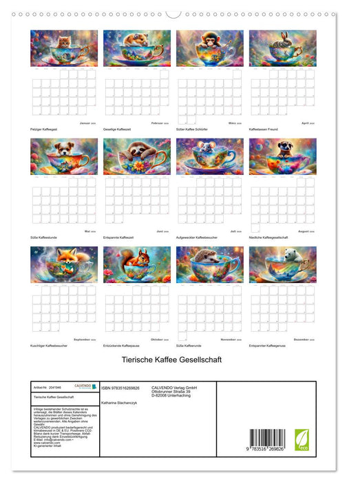 Tierische Kaffee Gesellschaft (CALVENDO Premium Wandkalender 2026)