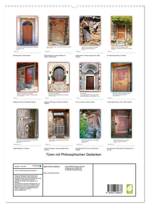 Türen mit Philosophischen Gedanken (CALVENDO Premium Wandkalender 2026)