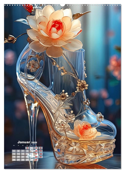 Gläserne Schuhe - Märchenhafte Pumps voller funkelnder Träume (CALVENDO Premium Wandkalender 2026)