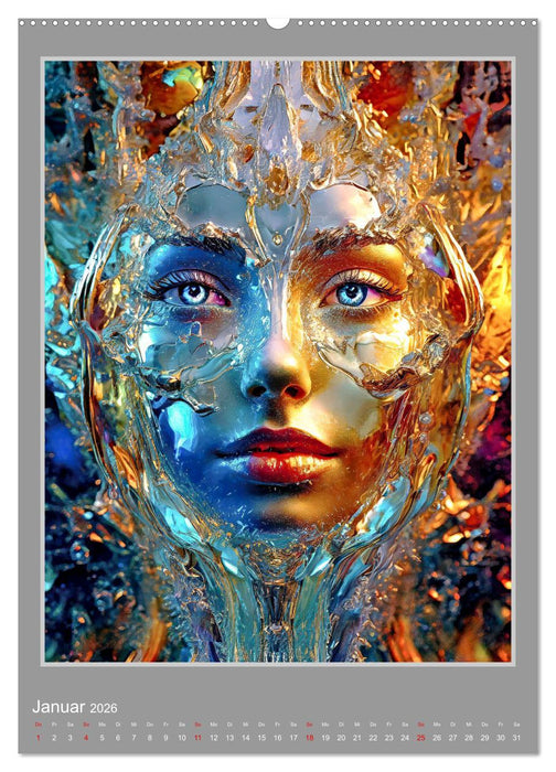Kunstgesichter (CALVENDO Premium Wandkalender 2026)