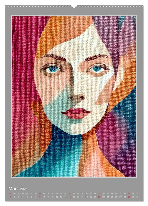 Kunstgesichter (CALVENDO Premium Wandkalender 2026)