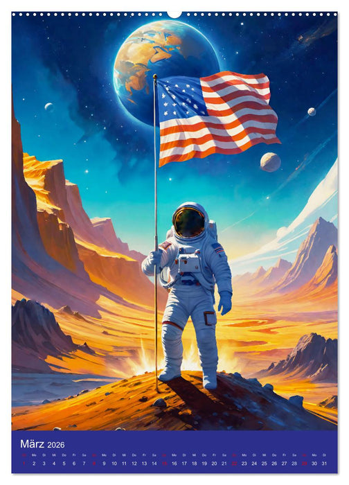 Astronauten. Auf Entdeckungsreise in fremde Galaxien (CALVENDO Premium Wandkalender 2026)