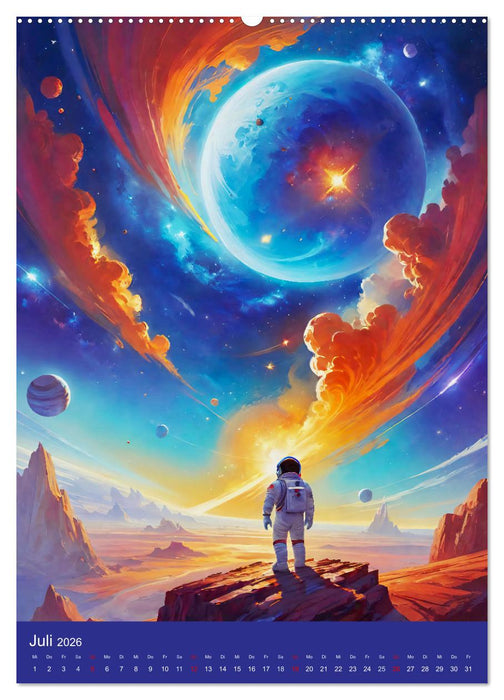 Astronauten. Auf Entdeckungsreise in fremde Galaxien (CALVENDO Premium Wandkalender 2026)