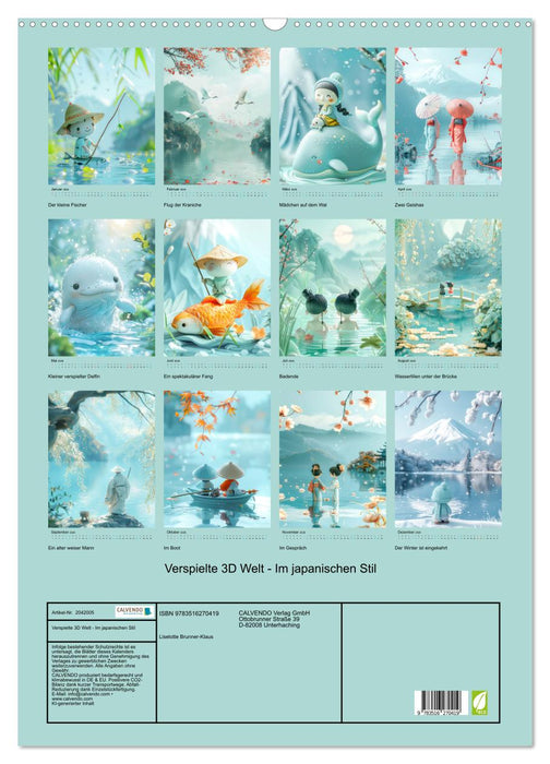 Verspielte 3D Welt - Im japanischen Stil (CALVENDO Wandkalender 2026)