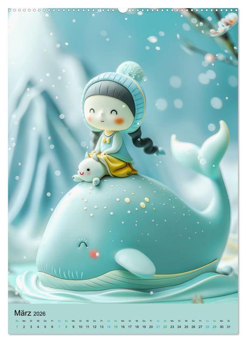 Verspielte 3D Welt - Im japanischen Stil (CALVENDO Wandkalender 2026)