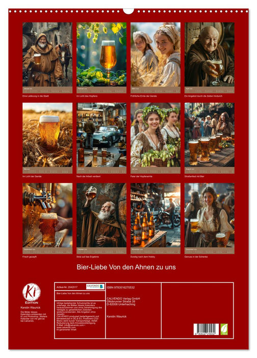 Bier-Liebe Von den Ahnen zu uns (CALVENDO Wandkalender 2026)