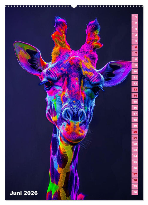 Farbenpracht - Bunte Tierporträts (CALVENDO Wandkalender 2026)