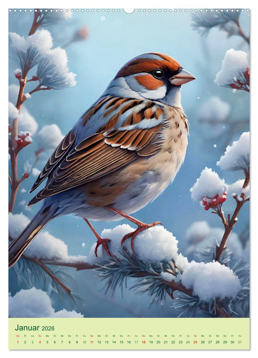 Singvögel aus der Heimat (CALVENDO Premium Wandkalender 2026)