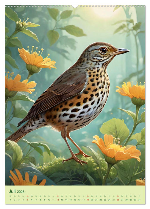 Singvögel aus der Heimat (CALVENDO Premium Wandkalender 2026)
