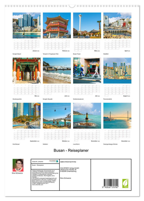 Busan - Reiseplaner (CALVENDO Premium Wandkalender 2026)
