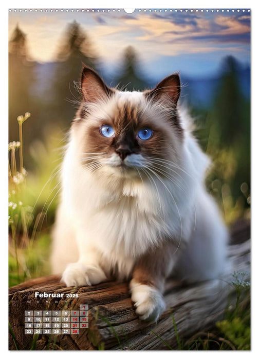 Pfotenabenteuer - Ragdolls in der Natur (CALVENDO Premium Wandkalender 2026)