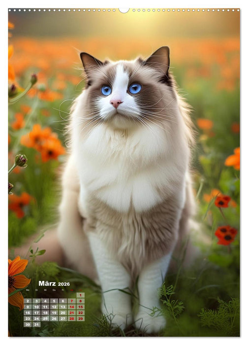 Pfotenabenteuer - Ragdolls in der Natur (CALVENDO Premium Wandkalender 2026)