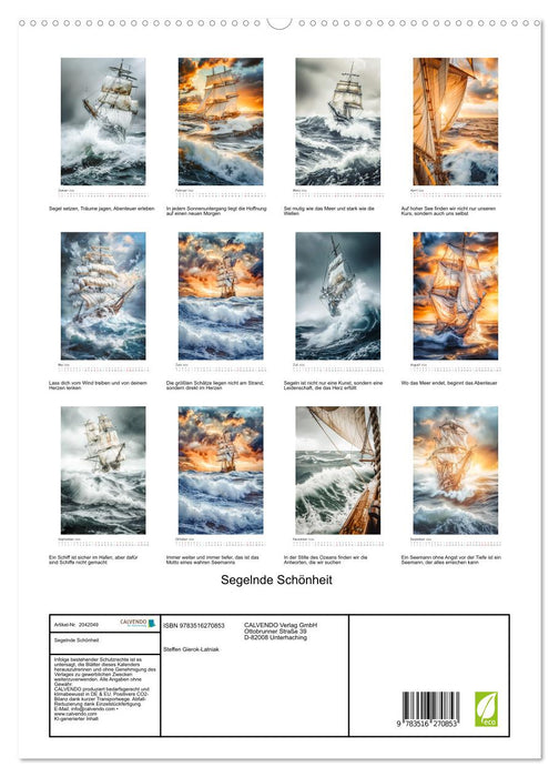 Segelnde Schönheit (CALVENDO Premium Wandkalender 2026)