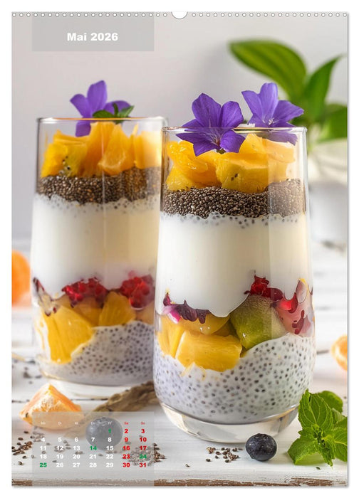 Vegane Dessertkreationen - Süße Köstlichkeiten aus der veganen Backstube (CALVENDO Premium Wandkalender 2026)