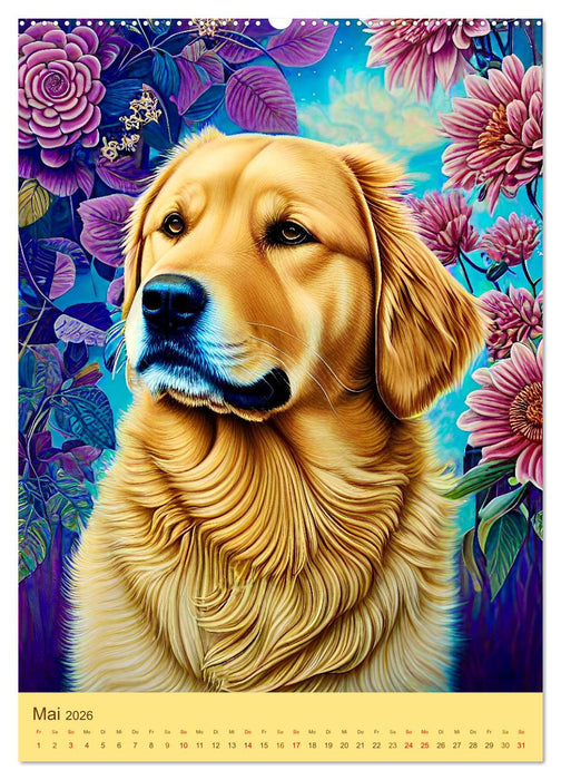 Golden Retriever. Kunstvolle Porträts des beliebten Hundes (CALVENDO Wandkalender 2026)