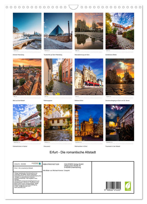 Erfurt - Die romantische Altstadt (CALVENDO Wandkalender 2026)