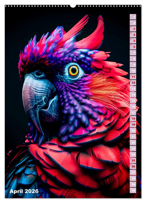 Farbenpracht - Bunte Tierporträts (CALVENDO Premium Wandkalender 2026)