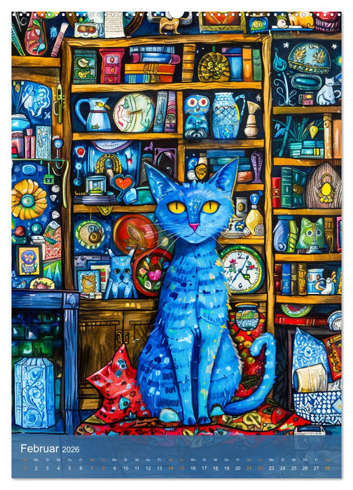 Katzenleben in Farbe - Witzige Szenen aus dem Katzenalltag (CALVENDO Wandkalender 2026)