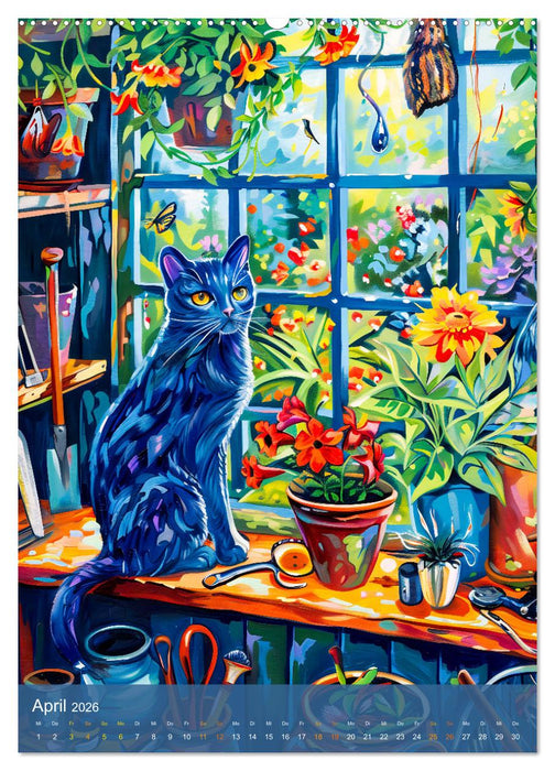 Katzenleben in Farbe - Witzige Szenen aus dem Katzenalltag (CALVENDO Wandkalender 2026)
