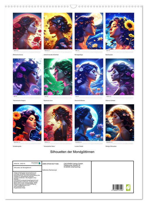Silhouetten der Mondgöttinnen (CALVENDO Wandkalender 2026)