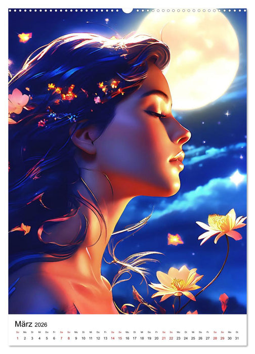 Silhouetten der Mondgöttinnen (CALVENDO Wandkalender 2026)