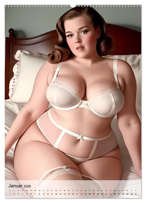 Pin up Girls Heiße Kurven mit Retro Charme (CALVENDO Wandkalender 2026)